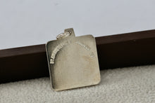 Load image into Gallery viewer, Sterling Silver St. Christopher &quot;Protect Us&quot; Etched Square Charm Pendant
