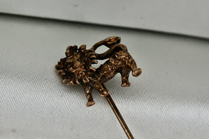 Vintage 14KT. Yellow Gold Lion Pin Brooch