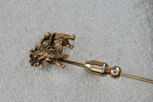 Vintage 14KT. Yellow Gold Lion Pin Brooch