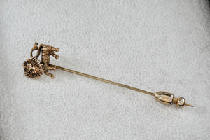 Vintage 14KT. Yellow Gold Lion Pin Brooch