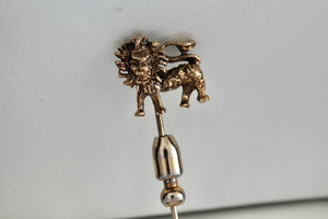 Vintage 14KT. Yellow Gold Lion Pin Brooch