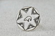 Load image into Gallery viewer, Native American Sterling Silver Running Bear Button Pin Signed VK
