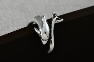 Sterling Silver Dolphin Flexible Pinky Toe Ring