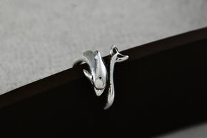 Sterling Silver Dolphin Flexible Pinky Toe Ring