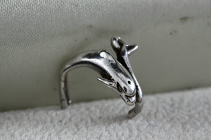 Sterling Silver Dolphin Flexible Pinky Toe Ring