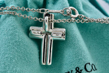 Load image into Gallery viewer, Tiffany &amp; Co. Paloma Picasso Silver Large Tenderness Heart Cross Pendant Necklace

