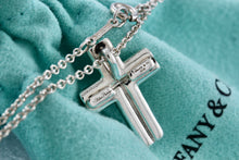 Load image into Gallery viewer, Tiffany &amp; Co. Paloma Picasso Silver Large Tenderness Heart Cross Pendant Necklace
