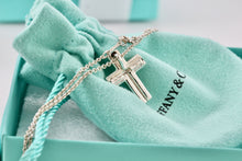 Load image into Gallery viewer, Tiffany &amp; Co. Paloma Picasso Silver Large Tenderness Heart Cross Pendant Necklace
