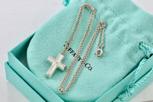 Load image into Gallery viewer, Tiffany &amp; Co. Paloma Picasso Silver Large Tenderness Heart Cross Pendant Necklace
