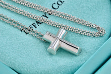 Load image into Gallery viewer, Tiffany &amp; Co. Paloma Picasso Silver Large Tenderness Heart Cross Pendant Necklace

