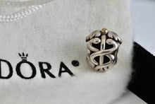 Load image into Gallery viewer, Pandora Sterling Silver Caduceus 14Kt Gold Accent Bead Charm Bead
