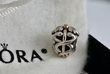 Load image into Gallery viewer, Pandora Sterling Silver Caduceus 14Kt Gold Accent Bead Charm Bead
