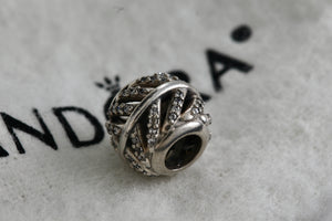 Pandora Sterling Silver CZ Diamonds Tree Branch Slider Bead Charm