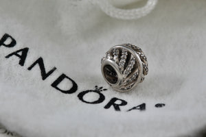 Pandora Sterling Silver CZ Diamonds Tree Branch Slider Bead Charm