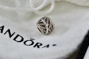 Pandora Sterling Silver CZ Diamonds Tree Branch Slider Bead Charm