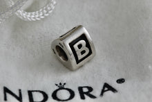 Load image into Gallery viewer, Pandora Sterling Silver Initial letter &quot;B&quot; Bead Charm
