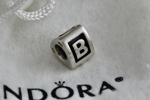 Pandora Sterling Silver Initial letter "B" Bead Charm