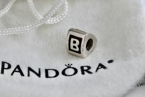 Pandora Sterling Silver Initial letter "B" Bead Charm