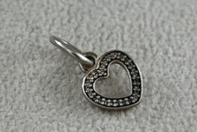 Load image into Gallery viewer, Pandora Sterling Silver CZ Symbol Of Love Heart Charm
