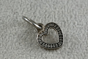 Pandora Sterling Silver CZ Symbol Of Love Heart Charm