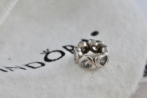 Pandora Sterling Silver Alternating Heart Round Charm Bead