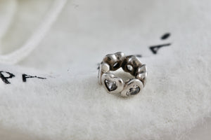 Pandora Sterling Silver Alternating Heart Round Charm Bead