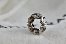 Load image into Gallery viewer, Pandora Sterling Silver Alternating Heart Round Charm Bead
