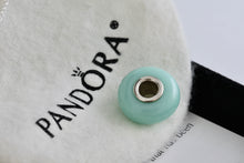 Load image into Gallery viewer, Pandora Style Teal Green Blue Glass Marble Slider Charm Bead
