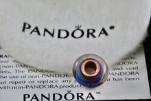 Load image into Gallery viewer, Pandora Style Clear Blue Glass Marble Slider Bead Charm
