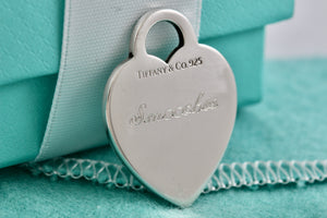 Tiffany & Co. Sterling Silver Engraved "Smooches" Heart Charm Pendant