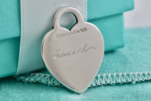 Load image into Gallery viewer, Tiffany &amp; Co. Sterling Silver Engraved &quot;Smooches&quot; Heart Charm Pendant
