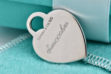 Load image into Gallery viewer, Tiffany &amp; Co. Sterling Silver Engraved &quot;Smooches&quot; Heart Charm Pendant
