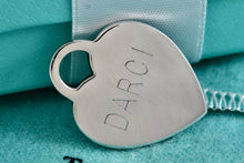 Load image into Gallery viewer, Tiffany &amp; Co. Sterling Silver Engraved &quot;DARCI&quot; Heart Charm Pendant
