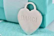 Load image into Gallery viewer, Tiffany &amp; Co. Sterling Silver Engraved &quot;DARCI&quot; Heart Charm Pendant
