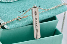 Load image into Gallery viewer, Tiffany &amp; Co. 1837 Silver Bar Pendant Chain 16&quot; Necklace
