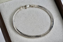 Load image into Gallery viewer, Sterling Silver Herringbone Link 6mm Flat Chain 7&quot; Bracelet
