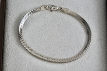 Load image into Gallery viewer, Sterling Silver Herringbone Link 6mm Flat Chain 7&quot; Bracelet
