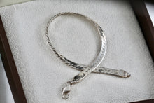 Load image into Gallery viewer, Sterling Silver Herringbone Link 6mm Flat Chain 7&quot; Bracelet
