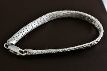 Load image into Gallery viewer, SU Sterling Silver Beaded Edge Box Link Flat Chain 7.25&quot; Bracelet
