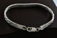 Load image into Gallery viewer, SU Sterling Silver Beaded Edge Box Link Flat Chain 7.25&quot; Bracelet
