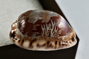 Engraved Fish "Shell Art" Seashell Threaded Pendant