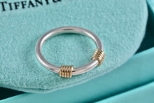 Load image into Gallery viewer, Tiffany &amp; Co. 18K Gold &amp; Silver Double Coil Wrap Narrow Band Ring Size 7
