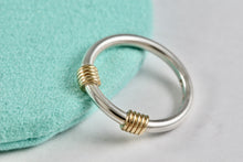 Load image into Gallery viewer, Tiffany &amp; Co. 18K Gold &amp; Silver Double Coil Wrap Narrow Band Ring Size 7
