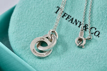 Load image into Gallery viewer, Tiffany &amp; Co. Small Silver Dangling Interlocking Circles Pendant Necklace
