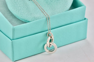 Tiffany & Co. Small Silver Dangling Interlocking Circles Pendant Necklace