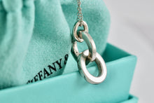 Load image into Gallery viewer, Tiffany &amp; Co. Small Silver Dangling Interlocking Circles Pendant Necklace
