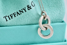 Load image into Gallery viewer, Tiffany &amp; Co. Small Silver Dangling Interlocking Circles Pendant Necklace
