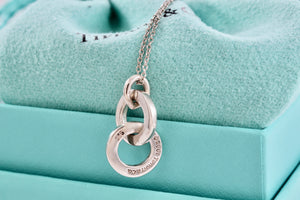 Tiffany & Co. Small Silver Dangling Interlocking Circles Pendant Necklace