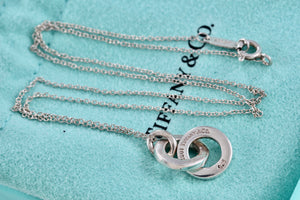 Tiffany & Co. Small Silver Dangling Interlocking Circles Pendant Necklace