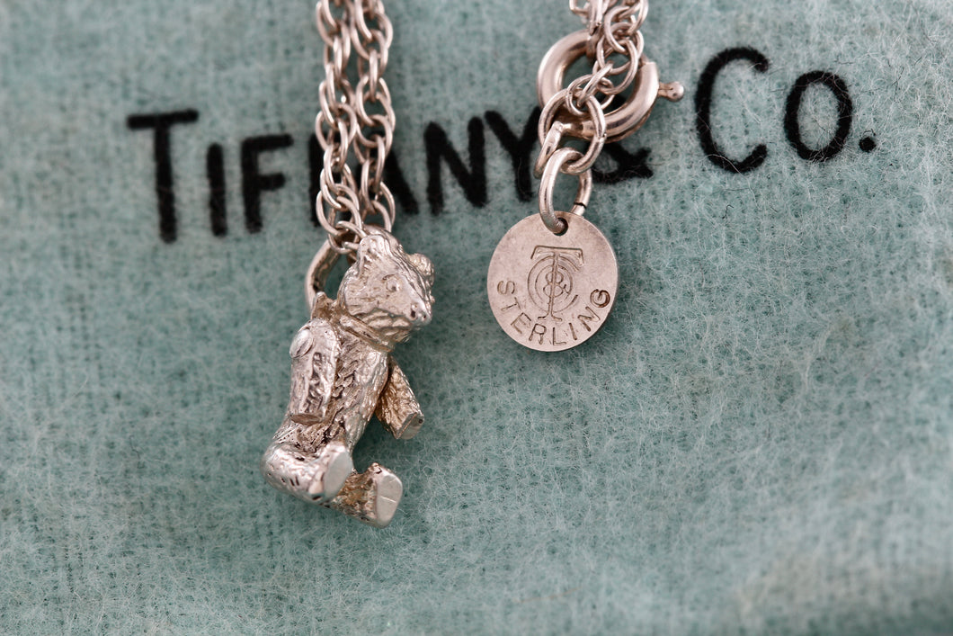 Tiffany & Co. Vintage Teddy Bear Swivel Arms Pendant 18